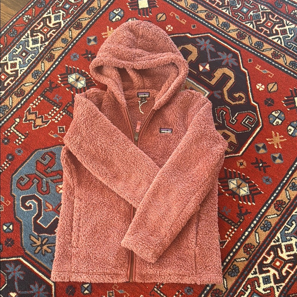 Patagonia Kids Pink Fleece Kids Full Zip Jacket Size XL (14)